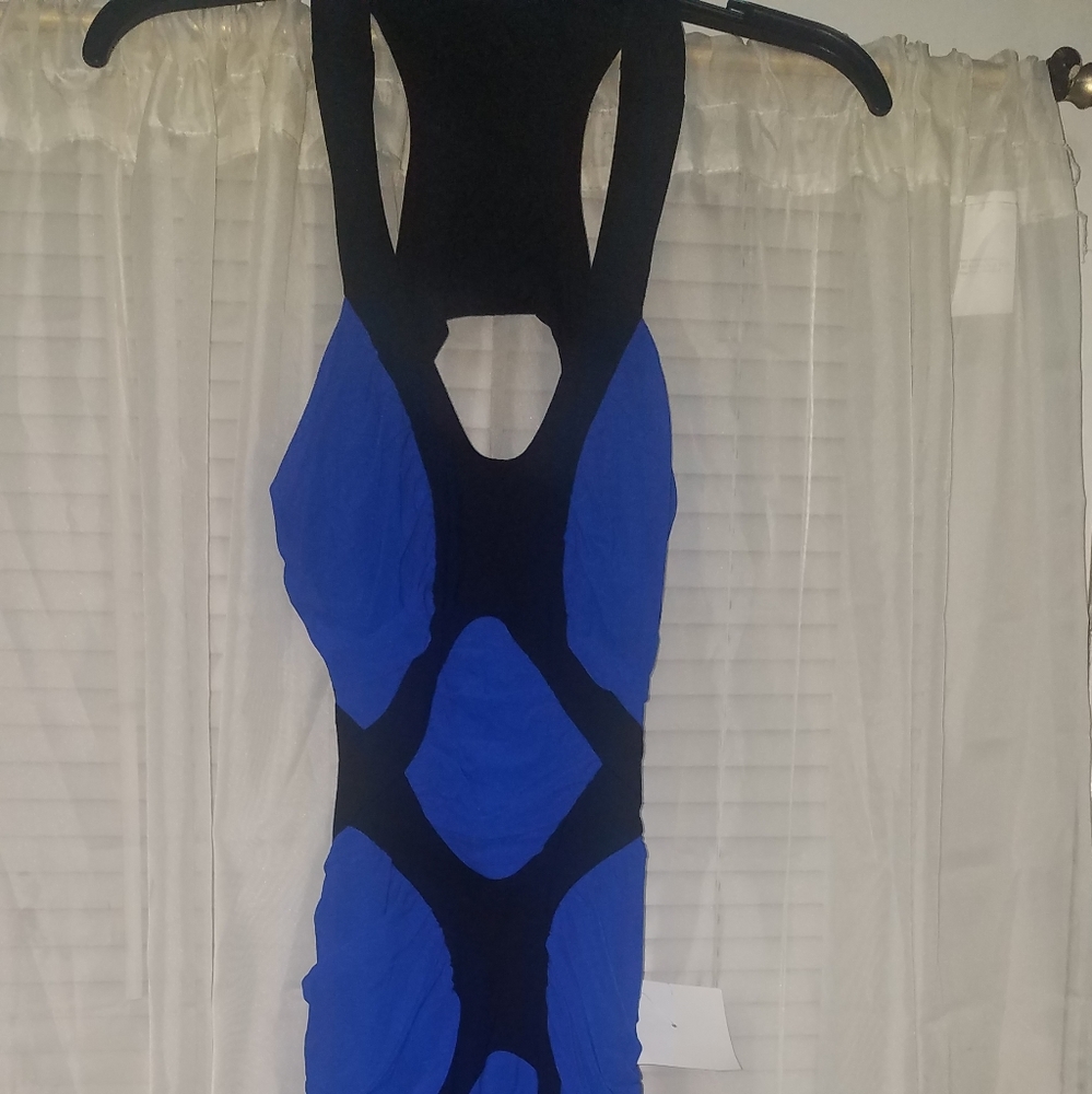 Black and blue dress